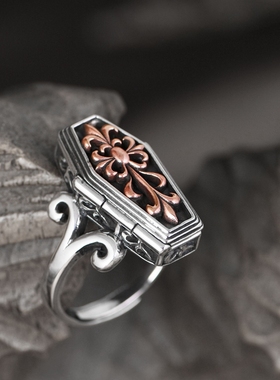 S925银复古做旧泰银工艺戒指