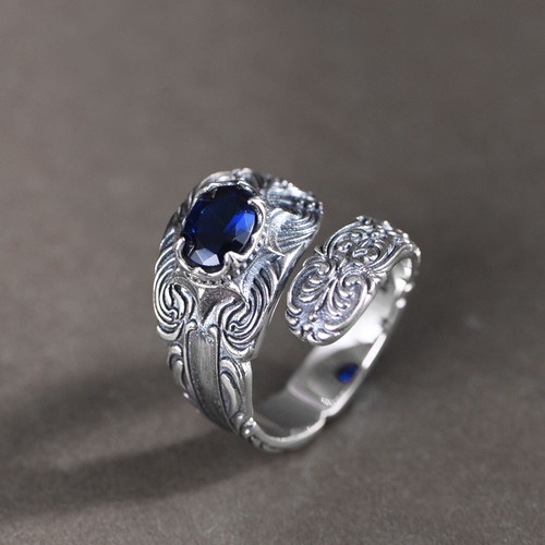 S925纯银复古做旧泰银戒指