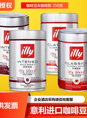 Illy意大利进口意利阿拉比卡咖啡豆现磨咖啡粉手冲办公咖啡250克