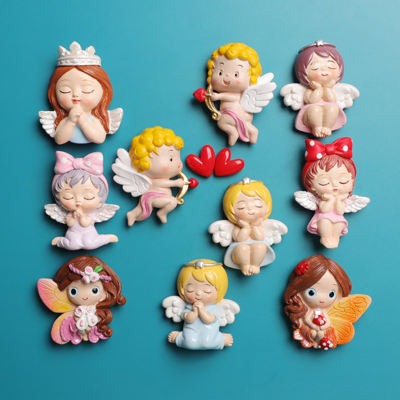 新款小可爱天使宝宝娃娃冰箱贴 磁贴冰箱装饰磁贴创意磁性磁力贴