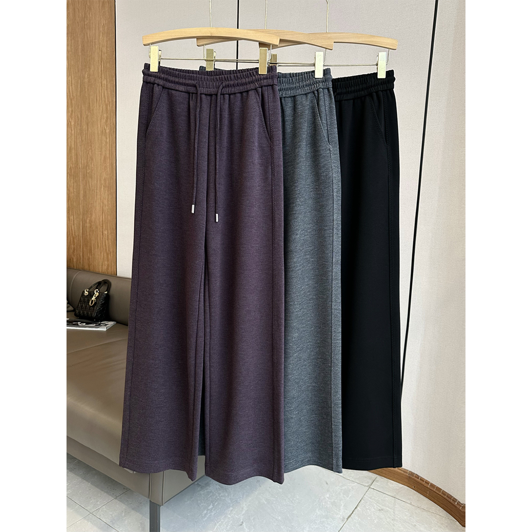 C4702时尚巴黎的老店 洋气高及 丝滑羊毛混纺休闲裤女 弹力腰百搭