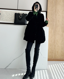 时尚巴黎的老店 超轻又暖 配围巾 中式 真丝丝绒羽绒服 中长C2400