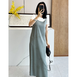 C3208铜氨丝吊带裙 25年回馈清仓不退不换 原450元