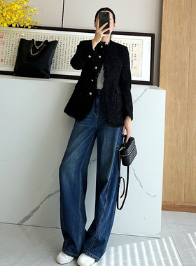 C4743 时尚巴黎的老店 一线大厂 型巨好 立裁剪裁镰刀牛仔裤 蓝色