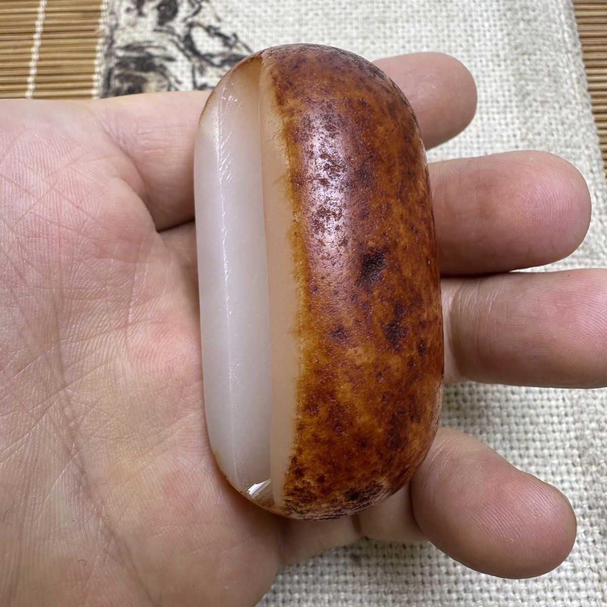 天然和田玉皮带扣和田玉原石腰扣籽料枣红皮男士皮带扣玉石玉器