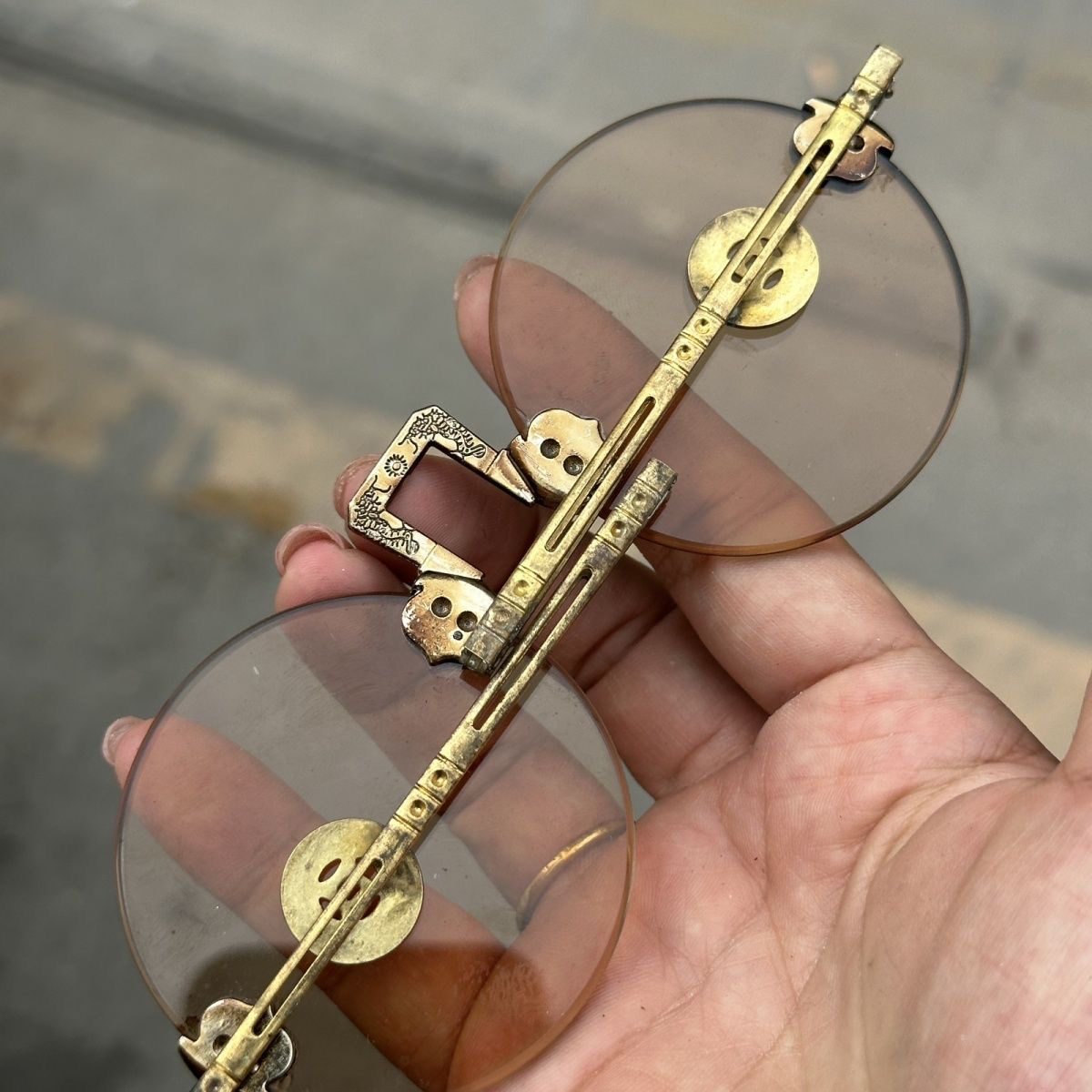 无框复古纯天然水晶眼镜石头太阳镜仿古太子圆形正品古老养目民国