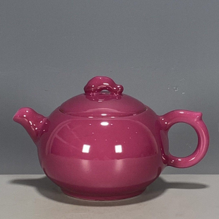 古董古玩老货收藏全美品大清雍正年制胭脂红茶壶
