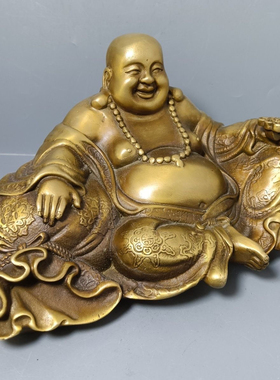 古玩铜器收藏,弥勒佛摆件,工艺精湛