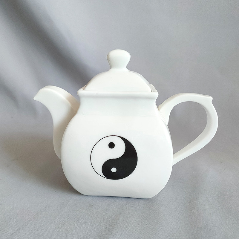八卦阴阳双鱼茶壶 创意仿古四方壶古典陶瓷壶单壶泡茶壶茶具360ml