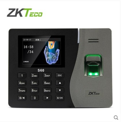 ZKTeco中控S60指纹考勤员工打卡机指纹识别上下班签到联网签到机