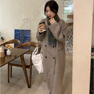 小个子双面羊绒羊毛大衣女中长款2025秋冬新款黑赫本风高级感外套