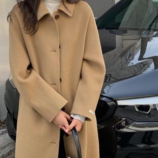 高端100纯羊毛双面羊绒大衣女2025冬季新款高级感双面呢大衣外套