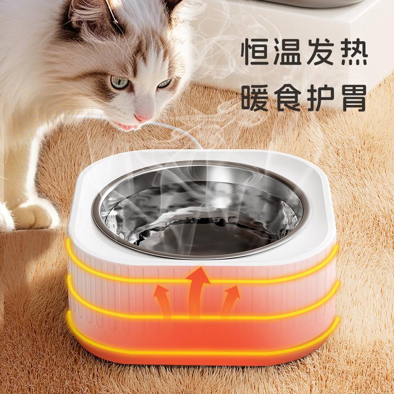 宠物喂食器双碗不锈钢加热碗