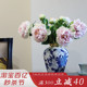 新中式 手绘青花瓷花瓶陶瓷装 饰摆件客厅电视柜玄关插花创意花器