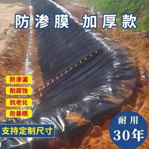 土工膜鱼塘防渗护坡加厚养殖池鱼池布防水布藕防渗膜蓄水HDPE黑色