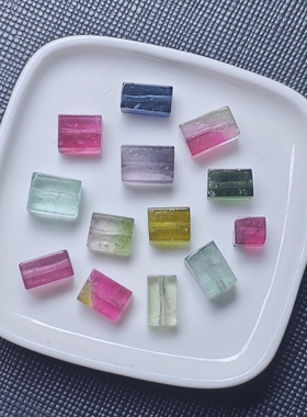 随形原石手串碧玺玻璃体简约女