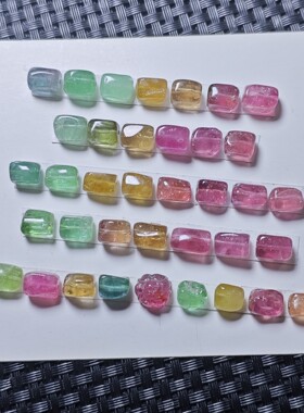 天然碧玺原石个性化k黄金diy搭配