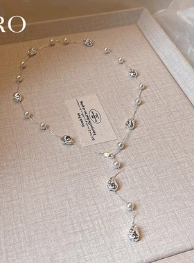 满天星珍珠毛衣项链轻奢高级感