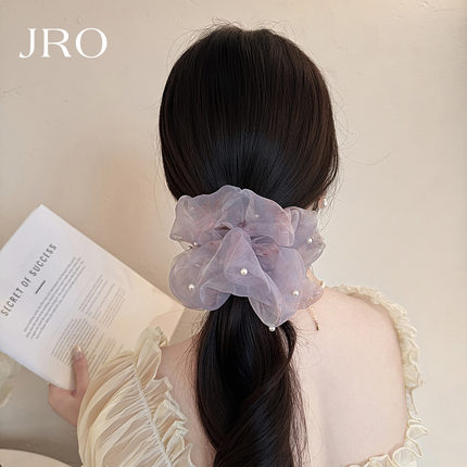 网纱珍珠褶皱发圈女韩系高级感头绳发绳巨好看的发饰头饰2026新款