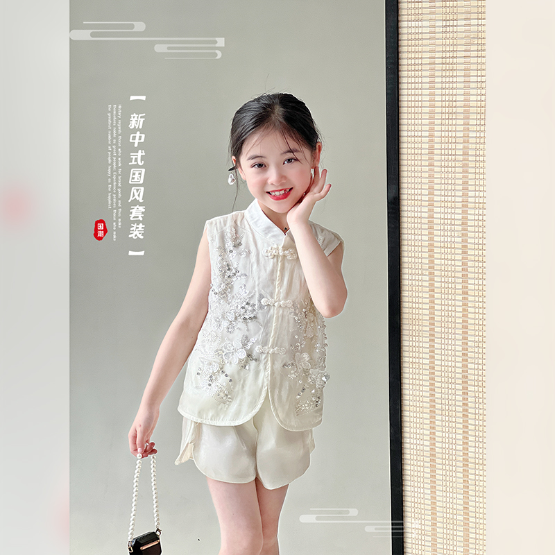 女童夏季中国风无袖套装