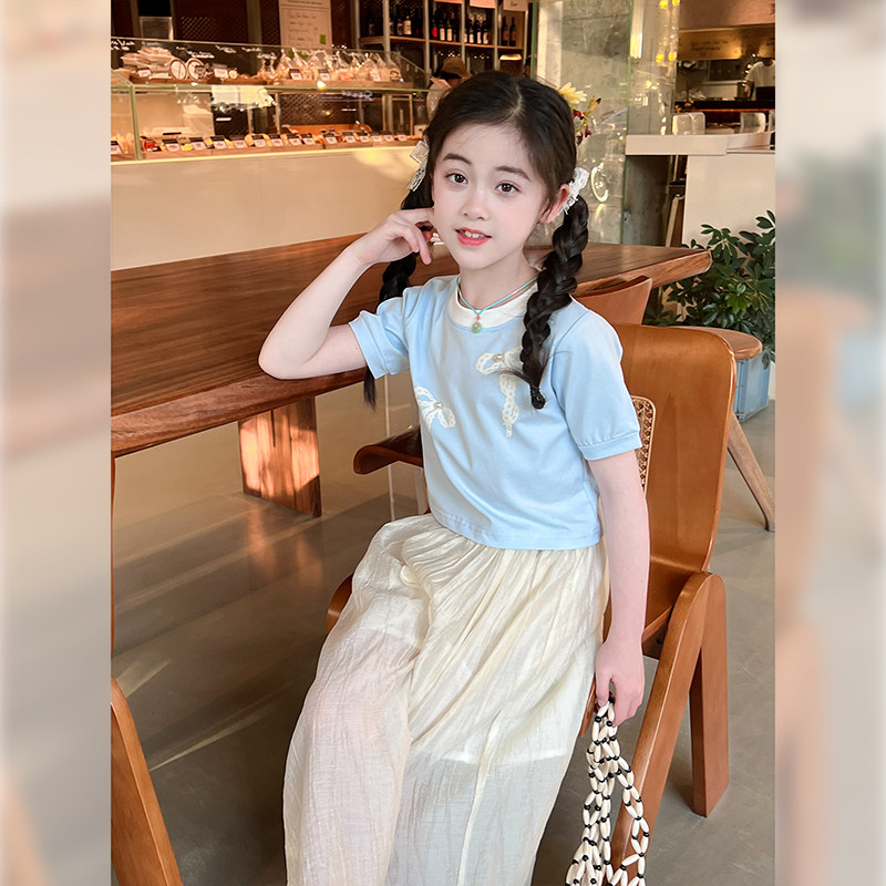 女童T恤2025夏季新款儿童洋气韩版短袖女大童宝宝时髦上衣夏装潮