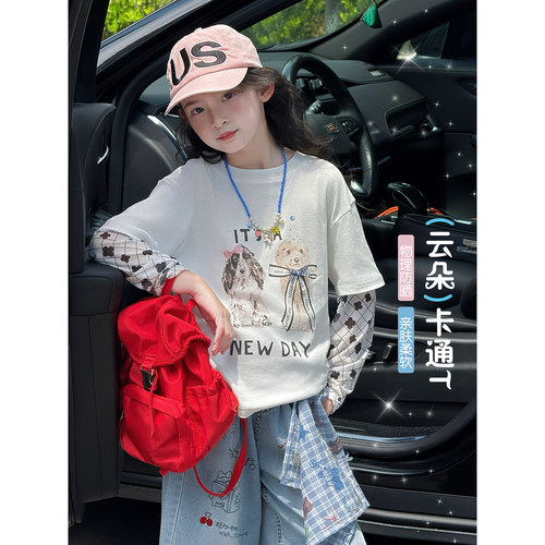 女童防晒衣2026夏季新款儿童薄款卡通印花长袖罩衣女孩休闲风上衣