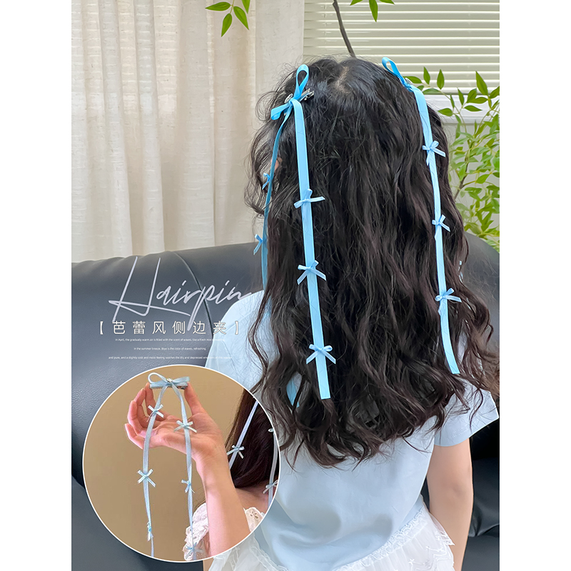 女童蝴蝶结发夹韩版甜美侧边夹