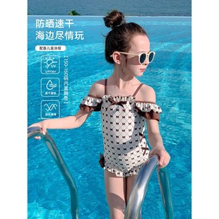 女宝宝沙滩甜美可爱游泳衣 儿童防晒连体泳装 女童泳衣夏季 2025新款