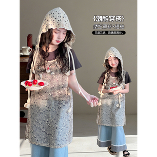 女童套装2026夏季新款儿童裙子叠穿中大童薄款休闲背心裙短袖T恤