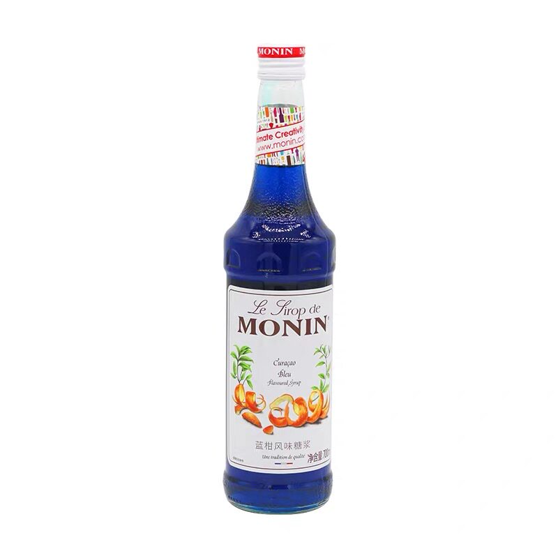 包邮MONIN莫林蓝柑风味糖浆/蓝柑果露 调咖啡鸡尾酒饮料700ml