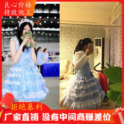 宫廷芭比洛丽塔洋装宫廷风雪纺蕾丝礼服吊带连衣裙公主表演服