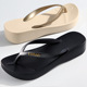 沙滩鞋 路拉迪女夏季 简约中跟人字拖厚底外穿夹脚海边坡跟凉拖鞋 潮