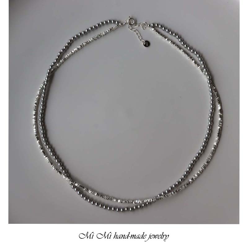 MIMI纯银女双层叠戴锁骨链