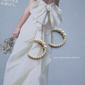 MIMI 美国14K注金百搭珍珠耳环女感小众法式 气质网红百搭韩国