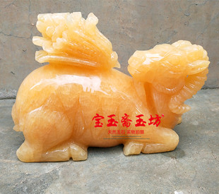 天然米黄玉生肖羊发财羊百财羊黄玉白菜玄关工艺品礼品玉羊摆件