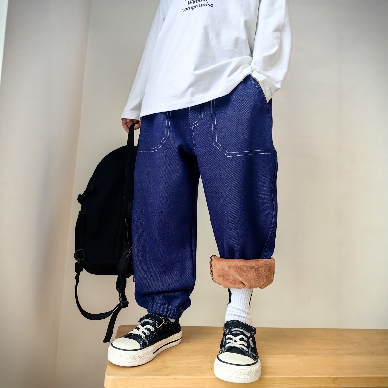 男女童裤子2025冬装新款潮洋气大童中小童宝宝加绒加厚卫裤运动裤