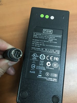 适用EDAC翌胜12V8.33A电源适配器线EA11001E-120四针硬盘盒充电器