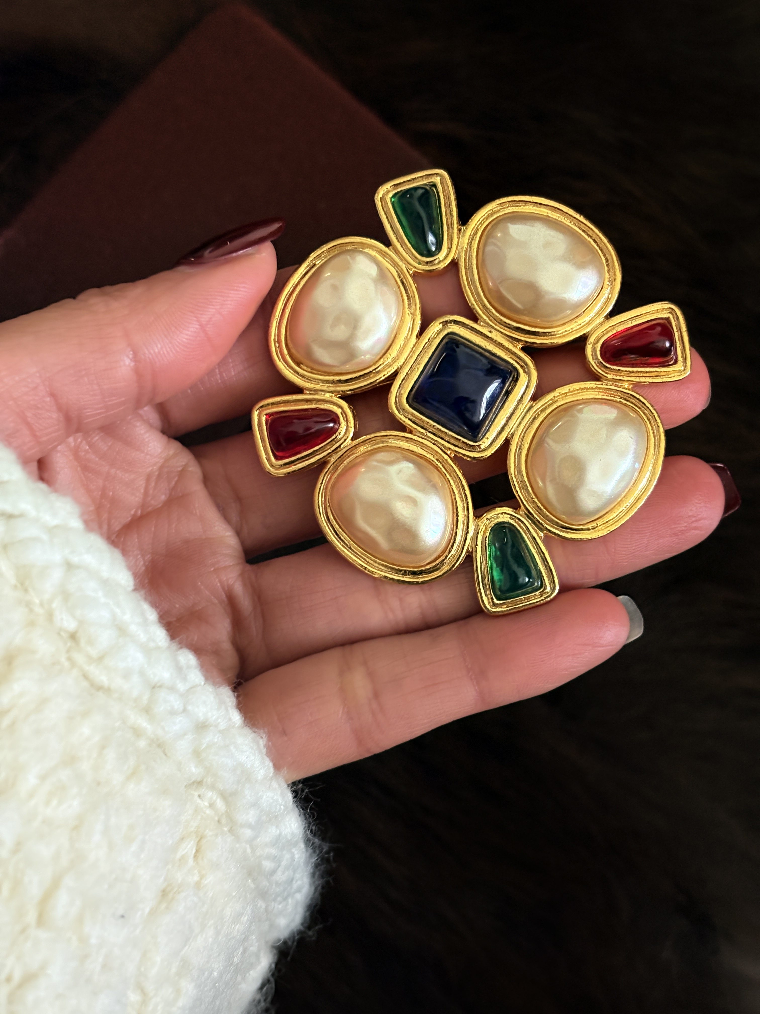 carolee中古vintage彩色果冻珍珠大尺寸胸针,个性定制/设计服务/DIY,戒指/手饰定制,淘宝优惠券,粉丝福利购,淘宝优惠卷