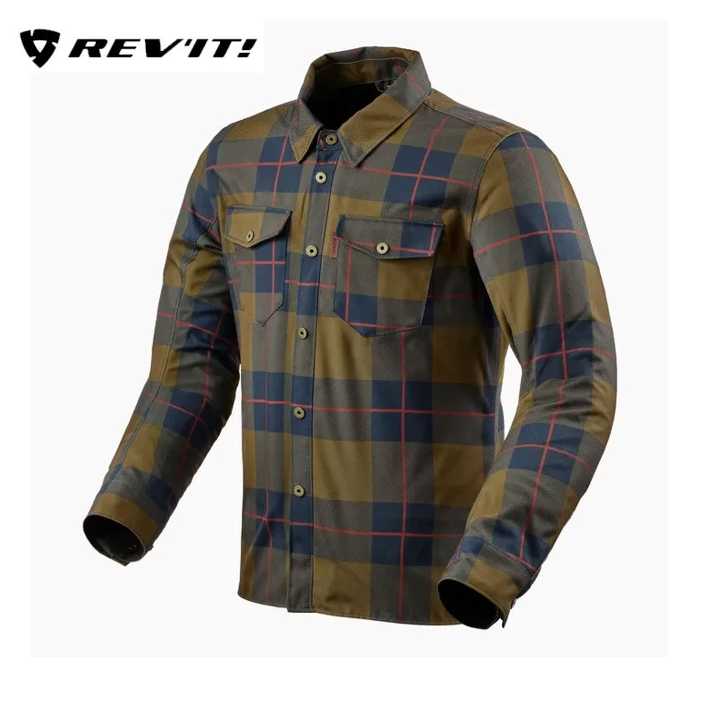 REVIT 拉尔莫摩托车弹力透气外套通勤休闲骑行服男横纹衬衫野牛2