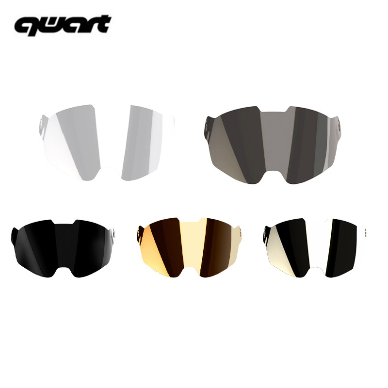 法国QWART奎瓦特原厂头盔镜片碳纤维复古全盔摩托车高清耐磨面罩