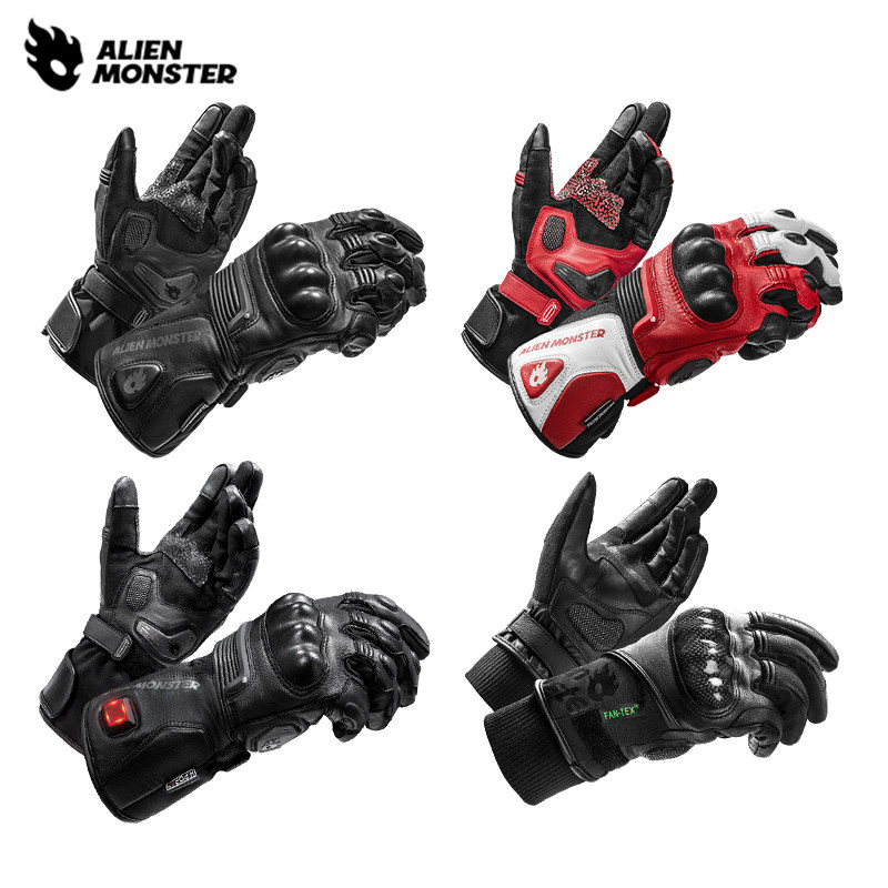 外星怪 驭风摩托车骑行手套冬季防风涡轮机车春夏男女保暖电加热
