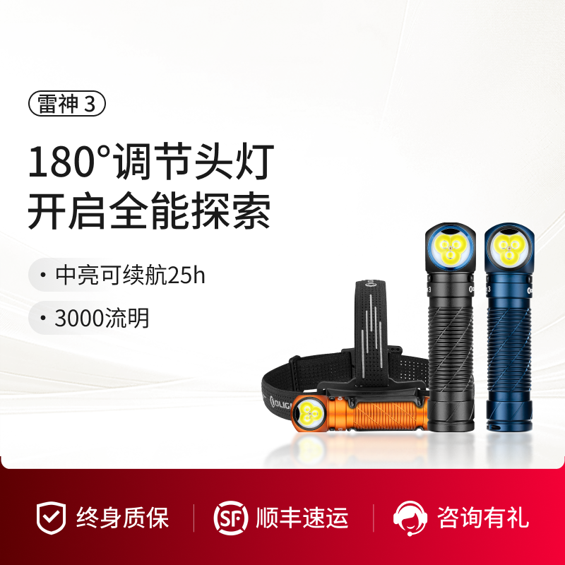 傲雷雷神Perun3双光源拐角头灯