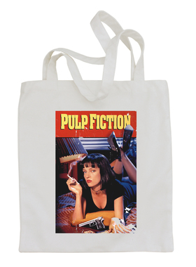 低俗小说系列  Pulp Fiction 周边 插画印花帆布包 单肩手提包E