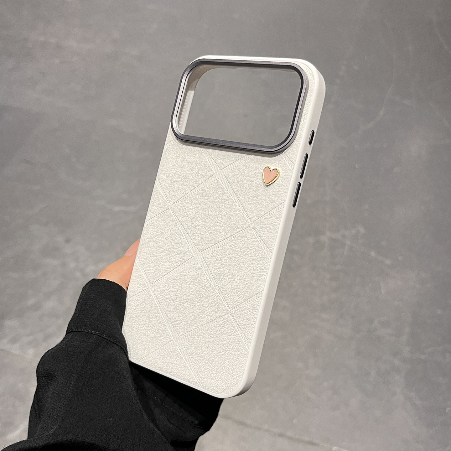 新款苹果iPhone17pro max白色菱形手机壳个性创意水钻爱心17air保护套全包防摔iPhone16promax女款时尚外壳