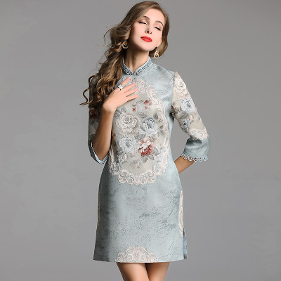 春季端庄大气时尚优雅风短款旗袍