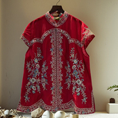 复古风刺绣重工手工钉珠宽松小外套 薄款 安娜滕新中式 上衣女士夏季