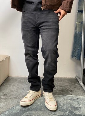 男士复古水洗黑色牛仔裤高弹修身显瘦休闲裤长裤牛仔小脚裤 5028