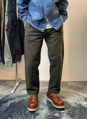 日系基础款宽松休闲裤男士纯棉百搭长裤做旧纯色裤子常规直筒H568