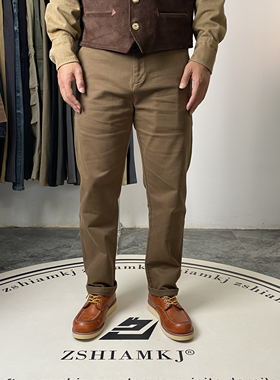 秋冬新款厚实休闲裤男士高棉直筒裤复古水洗基础款百搭裤子 5127