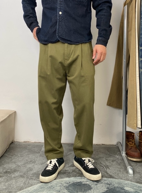 宽松锥形裤男士松紧腰抽绳休闲裤阔腿老爹裤长裤纯色水洗裤子 587